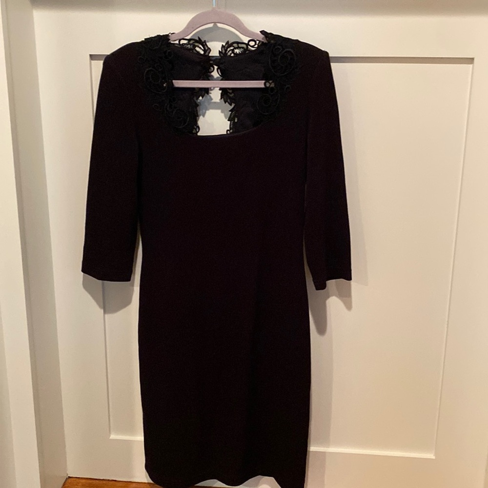 Joseph Ribkoff black dress with cut out back size 10